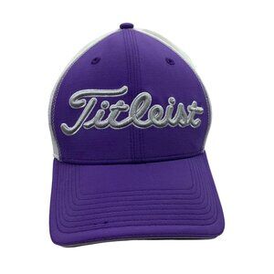Titleist Flexfit Golf Baseball Cap Hat Purple White Men Size S / M